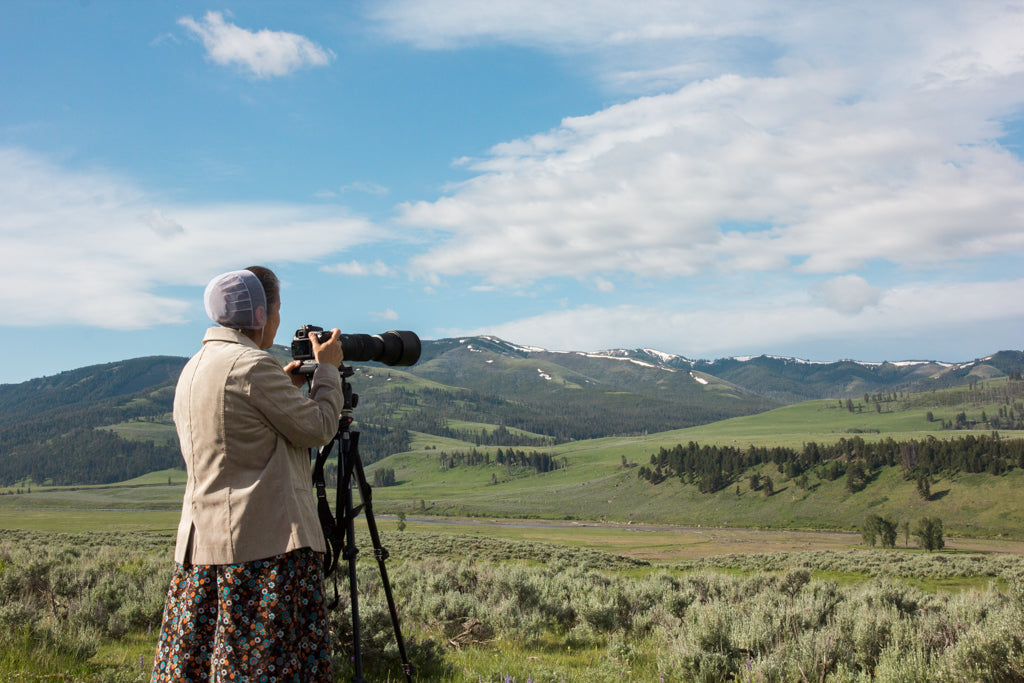 photographer taking photo in Yellowstone