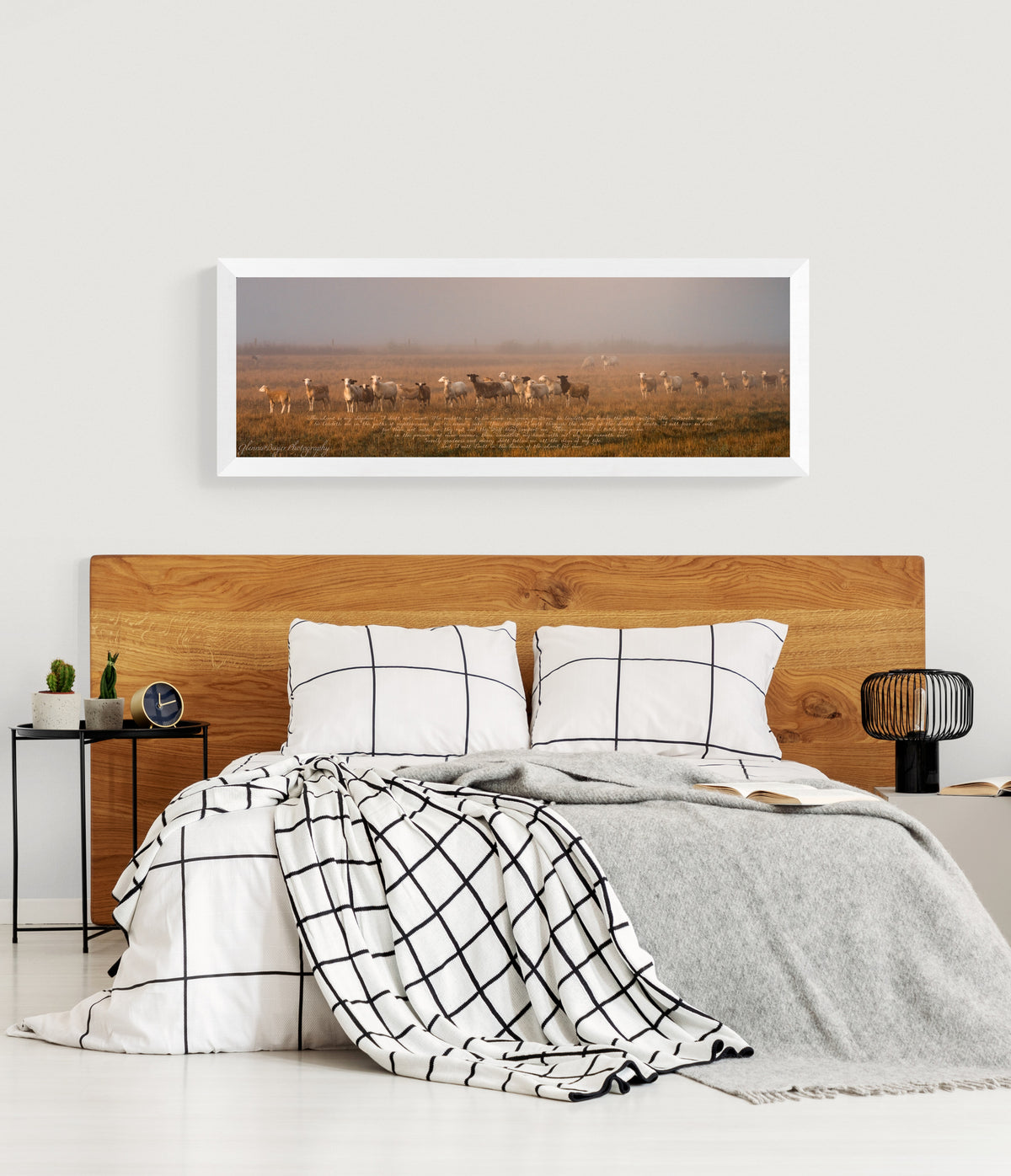 Print displayed on wall in bedroom