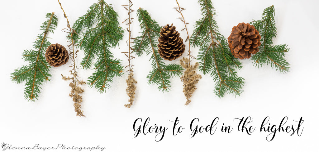 Winter greenery with scripture verse