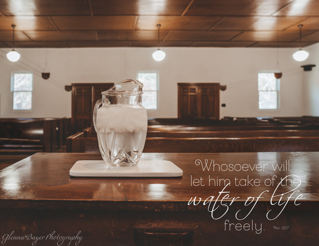 water picture on church table