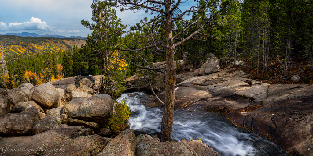 Stream through the rocks in the mountains