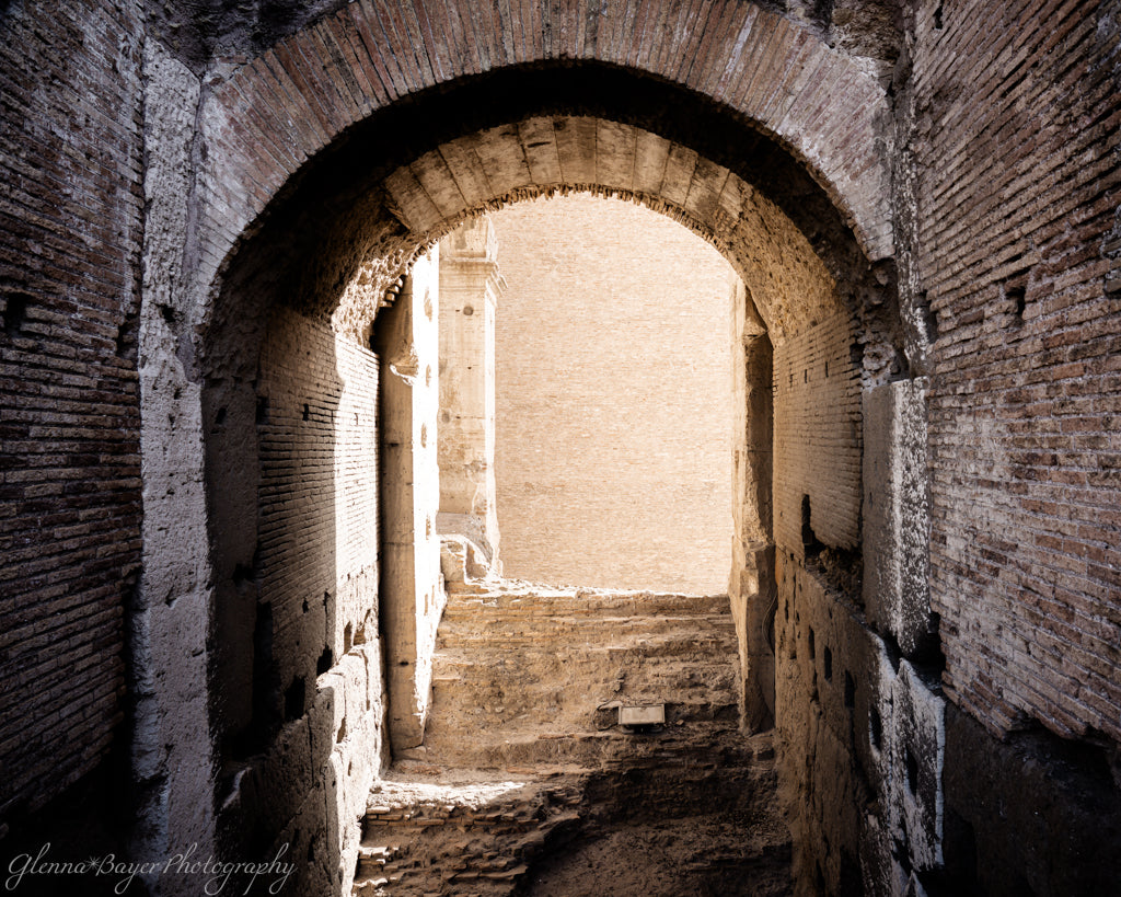 Ancient arched doorway in Colosseum