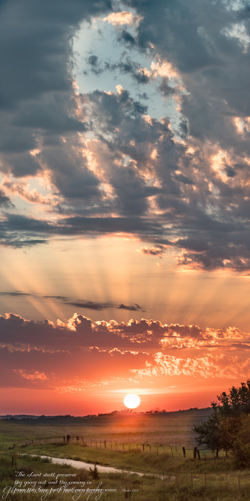 gorgeous sunset over kansas field 