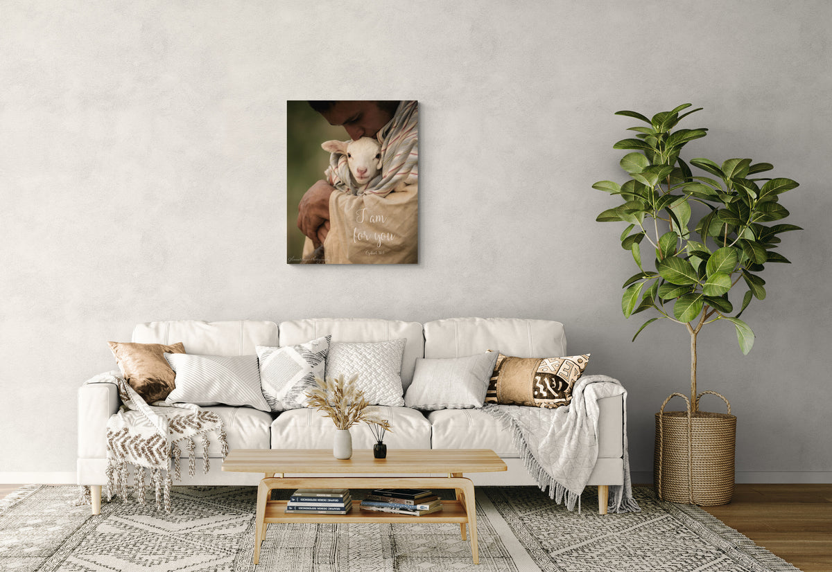 Print displayed on living room wall