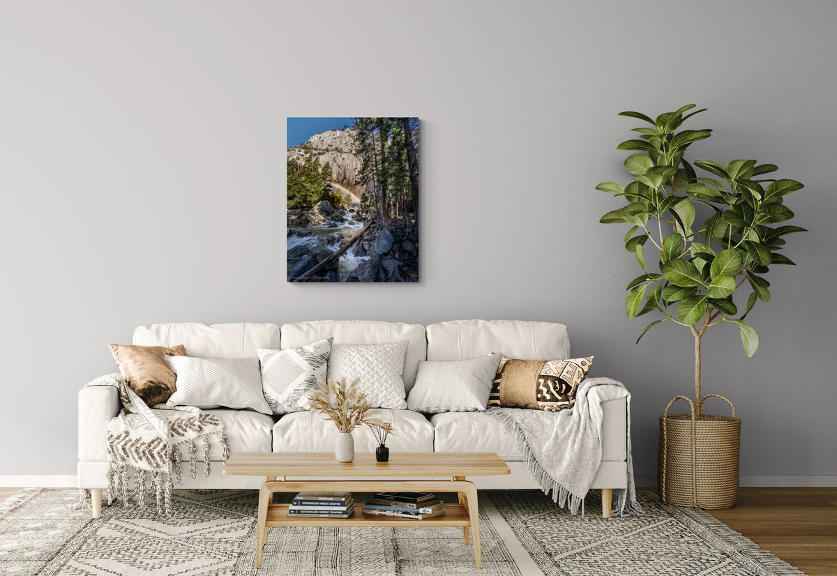  print displayed on wall in living room
