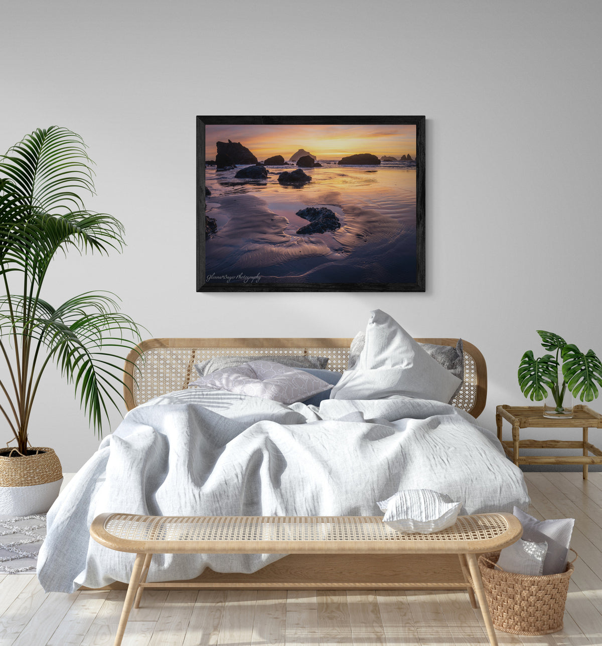Print displayed on wall in bedroom