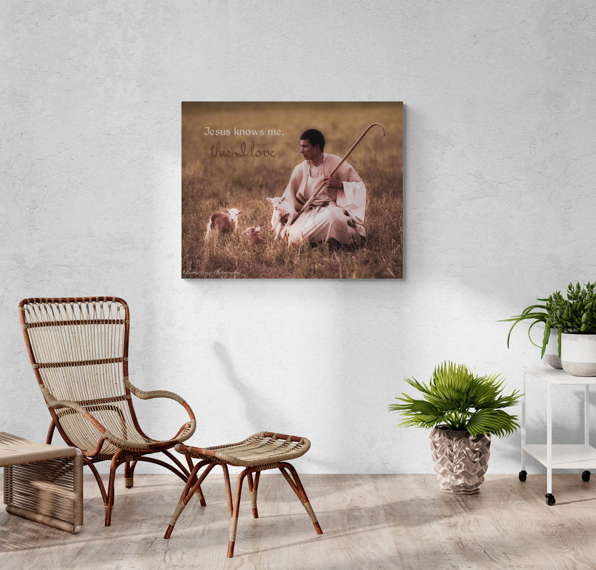 print displayed on wall