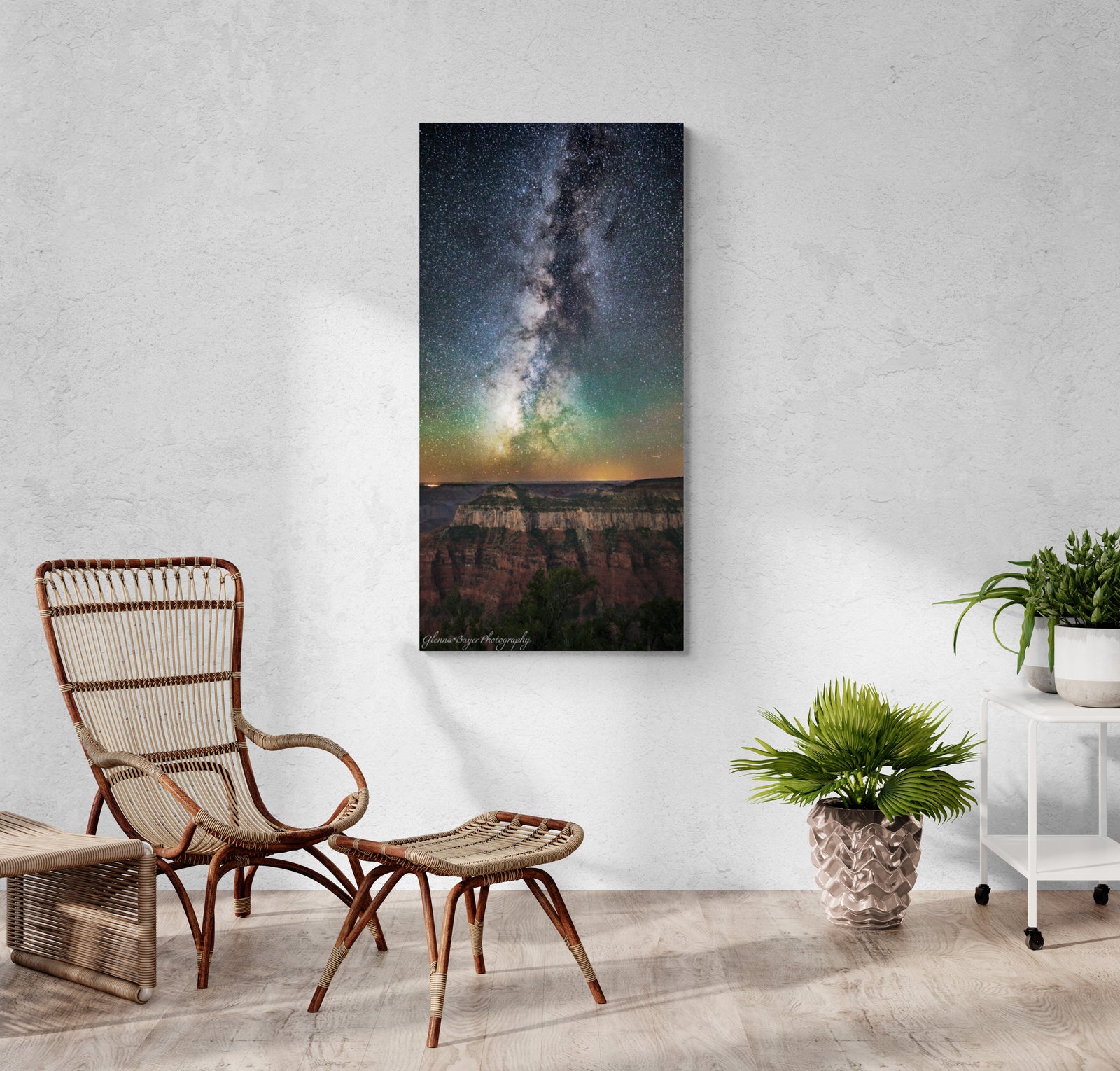 print displayed on wall