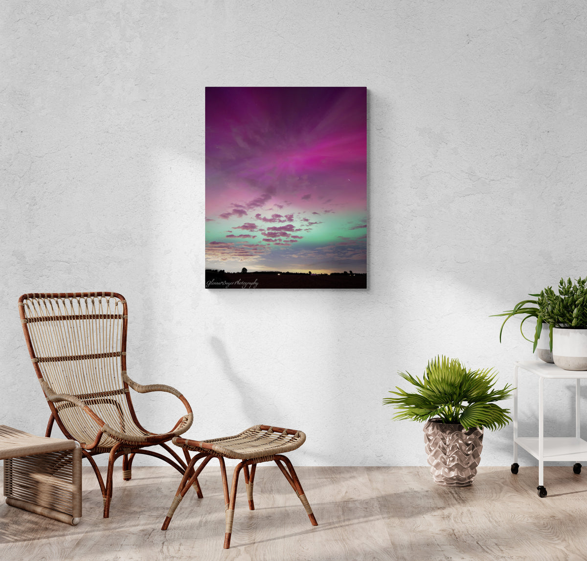 print displayed on wall