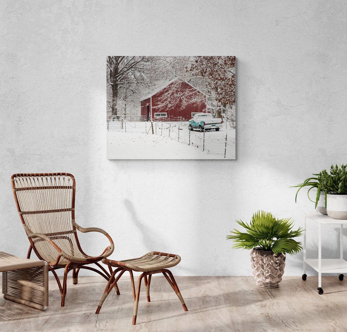 print displayed on wall