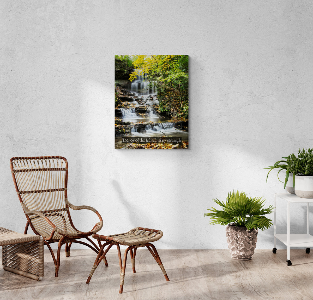 print displayed on wall