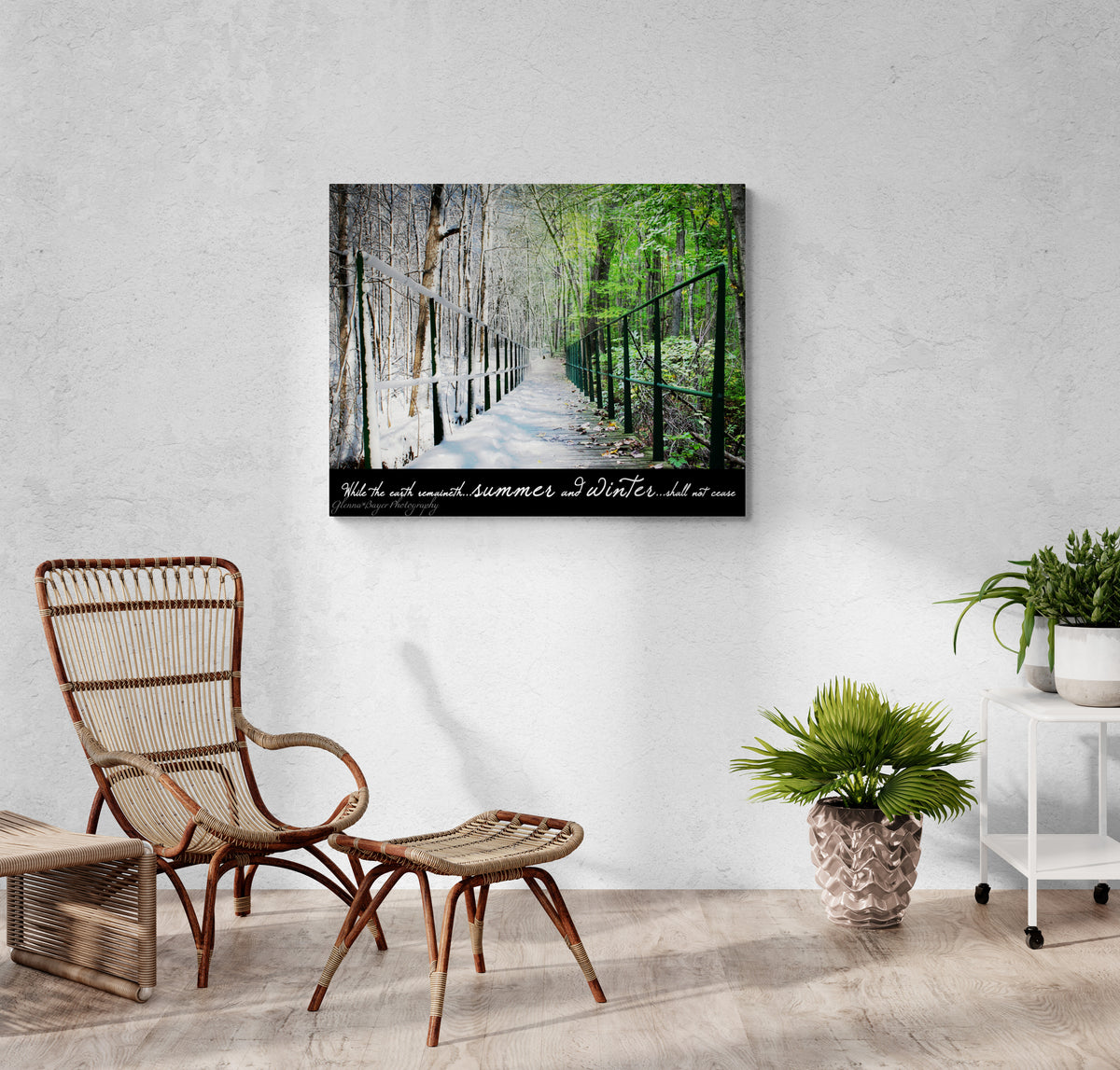 print displayed on wall