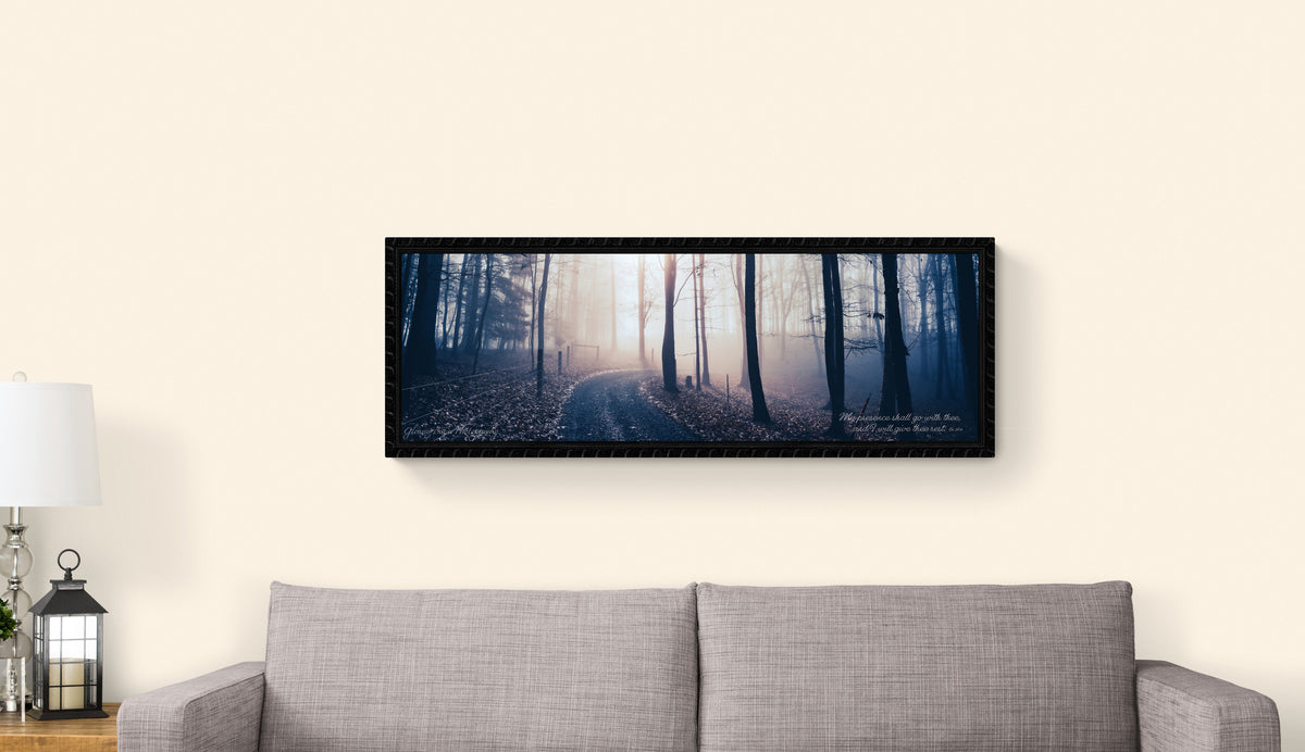 Print displayed on wall in living room