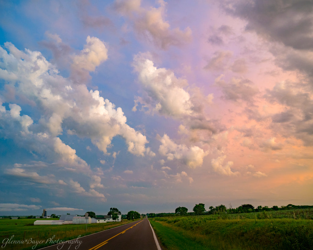Rainbow colored sunset in Kansas