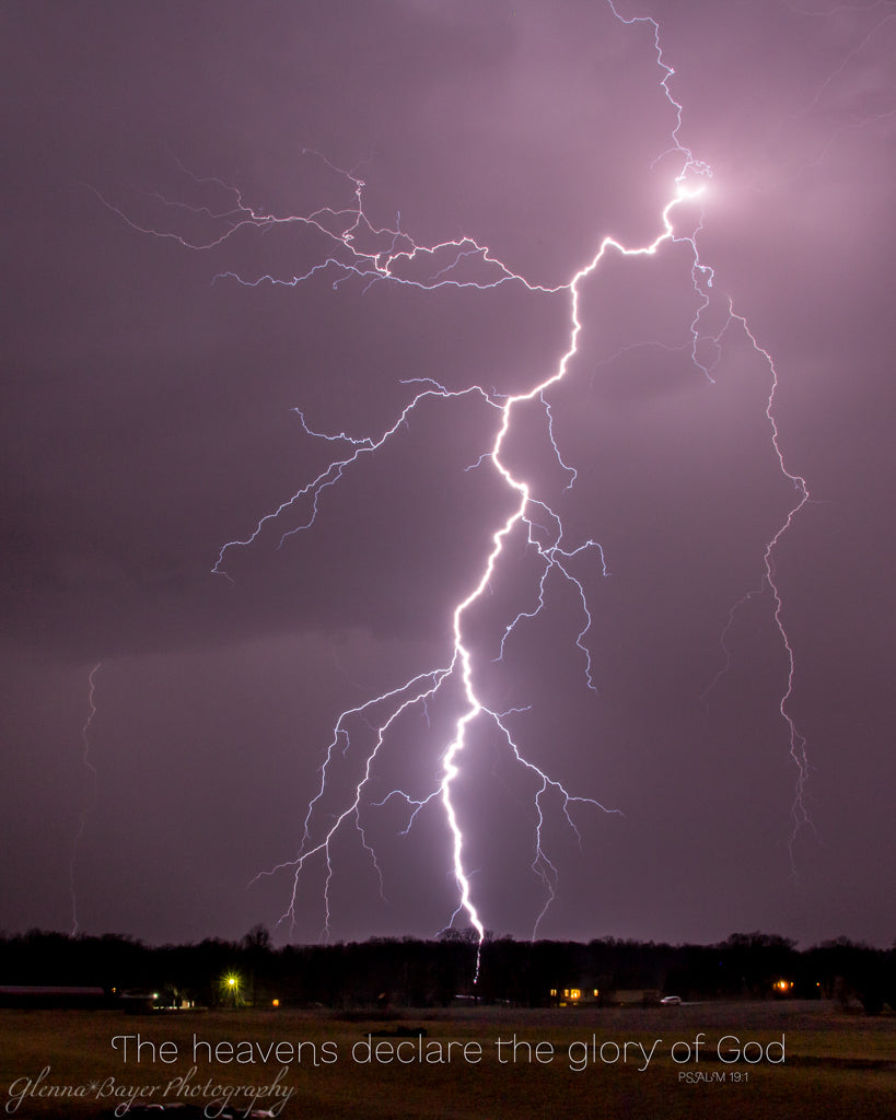 Lightening during thunderstorm with scripture verse