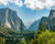 Yosemite Valley in summer with scripture verse