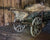 Old harvest wagon in Bavaria, Germany with Scripture verse