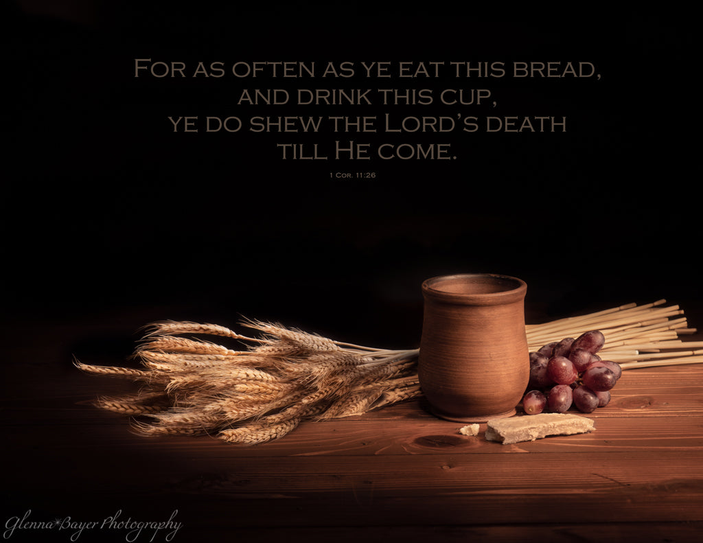 Communion Bread still life and bible verse