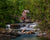 Glade creek mill and water cascades during summer