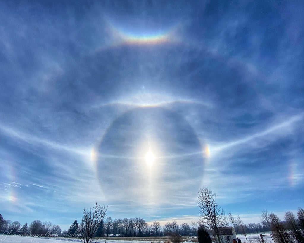 Rare sun halos in Ohio in 2021 during winter