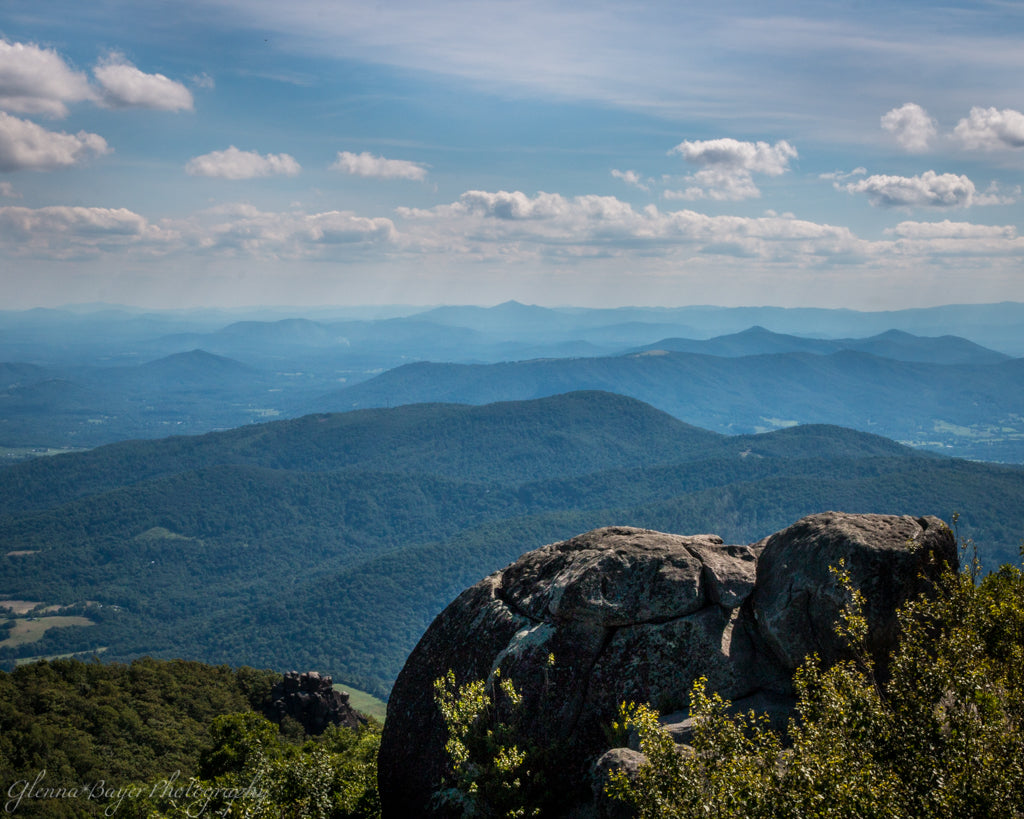Blue Ridge Mountains landscape from Peaks of Otter