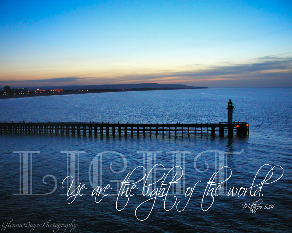 Pier in Calais, France with scripture verse