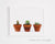 framed print of Three potted plants, a cactus and two succulents with white background