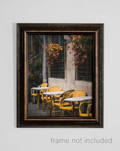 framed print of Yellow Chairs on a Germany Street