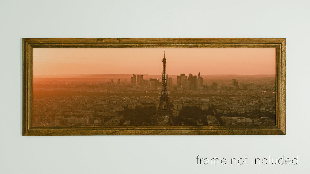 framed print of Paris Panorama during orange sunset