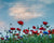 Poppy Field with red, purple, blue, and white flowers in Enon, Ohio with scripture verse