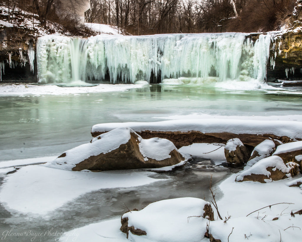 Frozen waterfalls in Ludlow Falls, Ohio