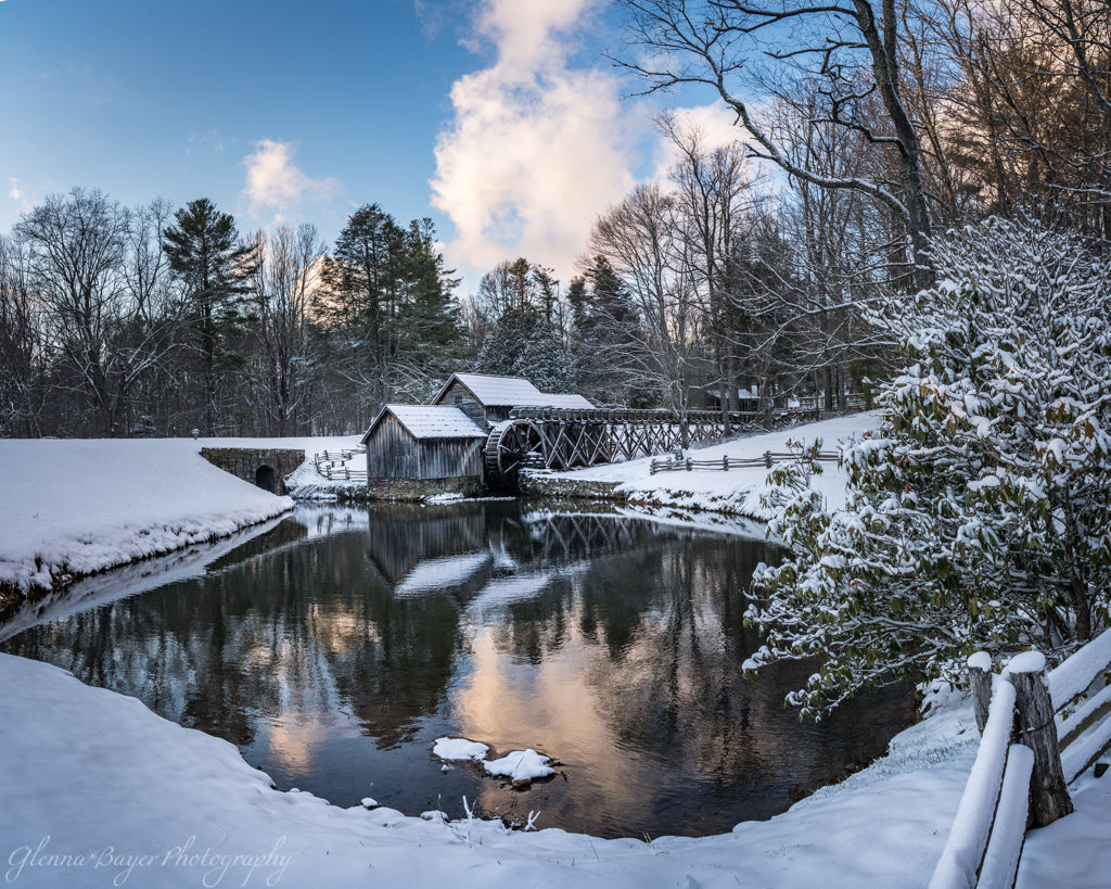 Mabry Mill in Winter with Snow
