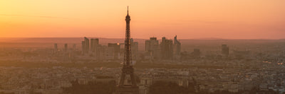 Paris Panorama during orange sunset