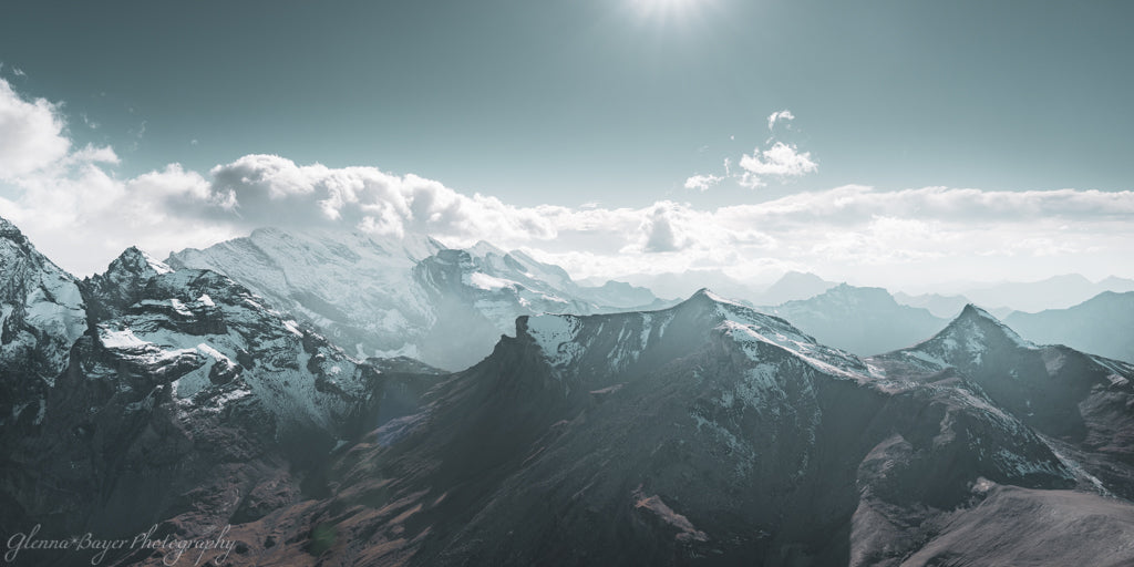 Panorama of Swiss alps at Schilthorn