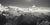 Swiss Alps at Schilthorn Panorama, black and white